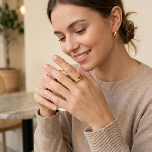 Cartier inspired Gold Nail Ring Unisex