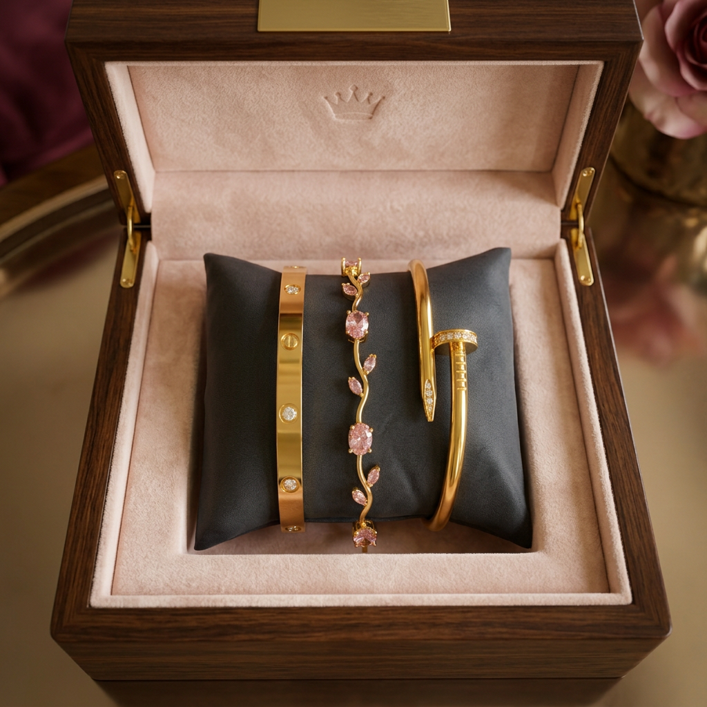 Luxury Gold Plated Bracelet Set for Women