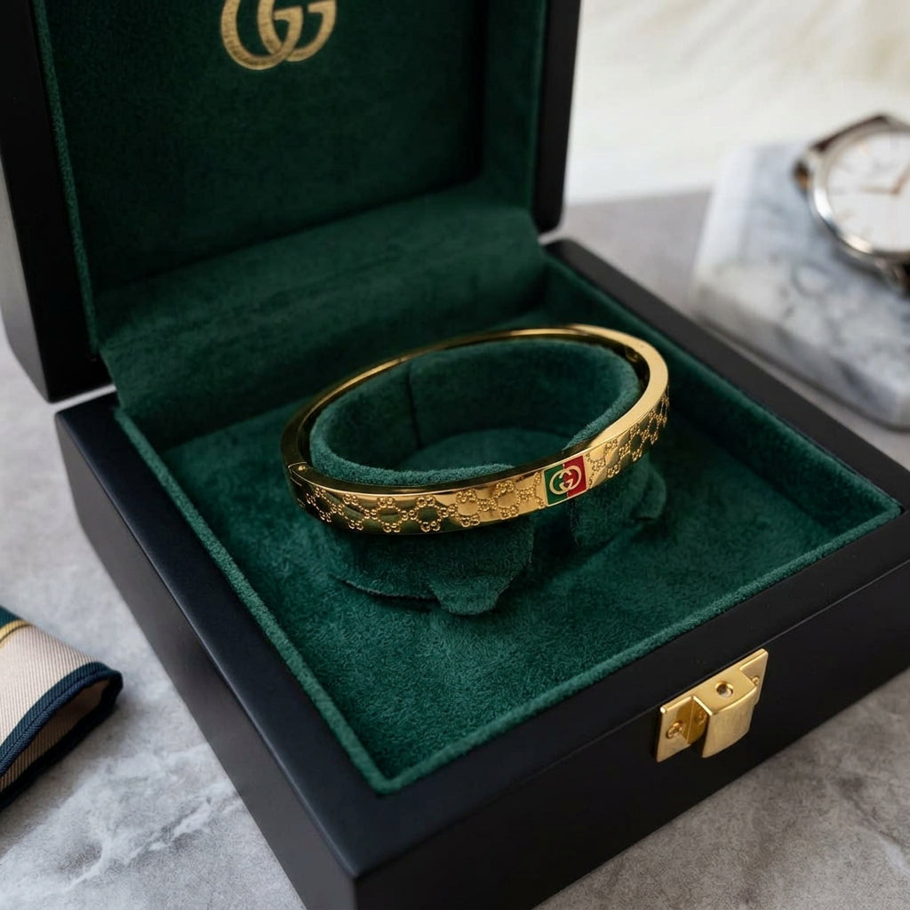 Gucci Inspired Gold Tone Bangle Unisex