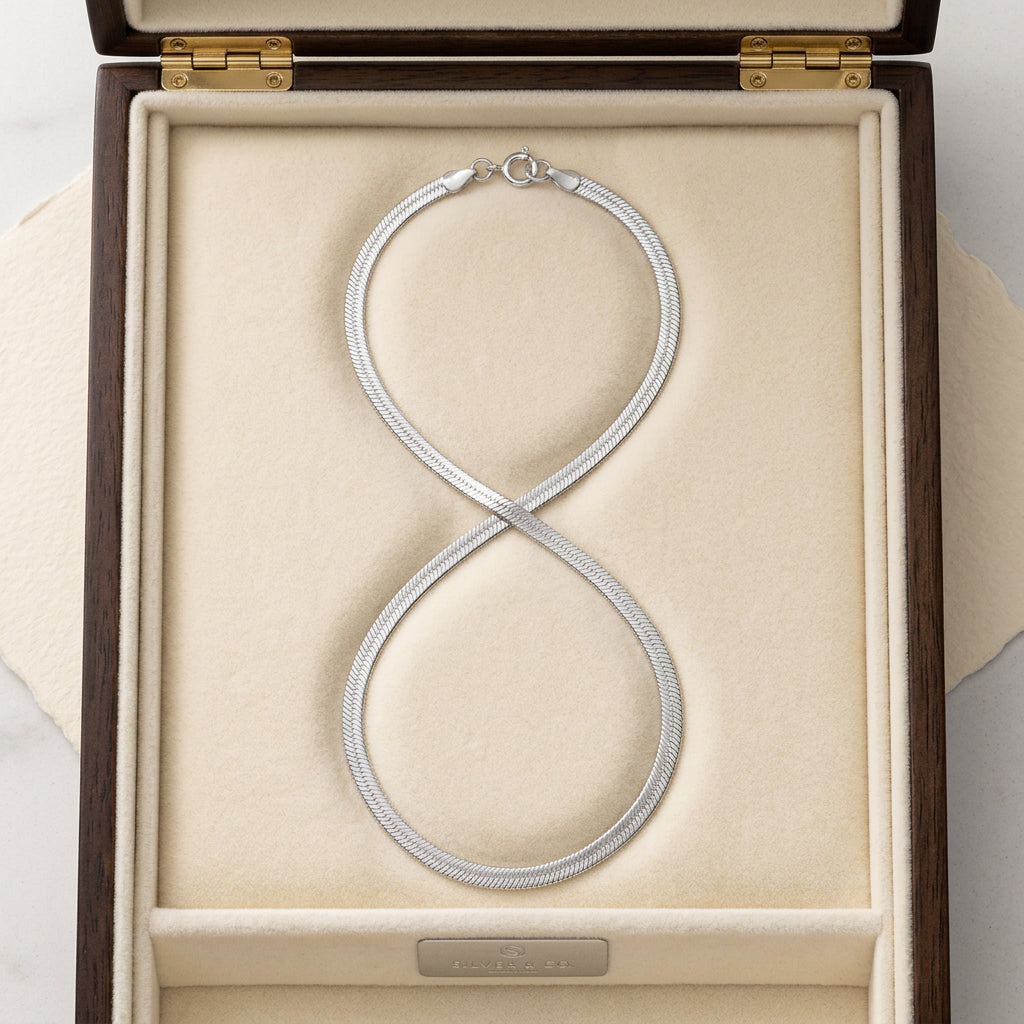 Silver Tone Stainless Steel Snake Chain Necklace for Men