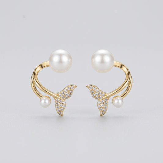Korean Butterfly Pearl Earrings for Women