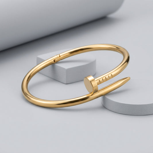 Gold Nail Cuff Bracelet for Unisex