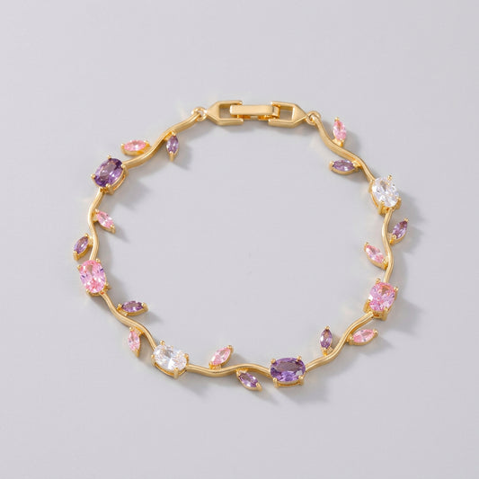 Gold Multicolor Crystal Bracelet for Women