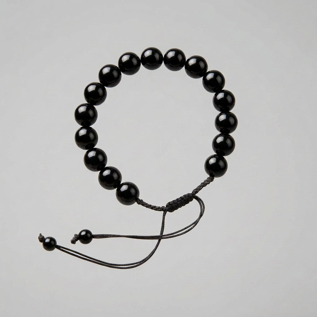 Black Aqeeq Stone Bracelet for Men