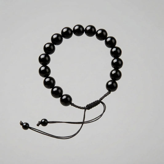 Black Aqeeq Stone Bracelet for Men