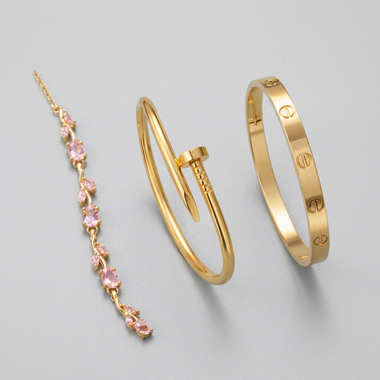 Luxury Gold Plated Bracelet Set for Women