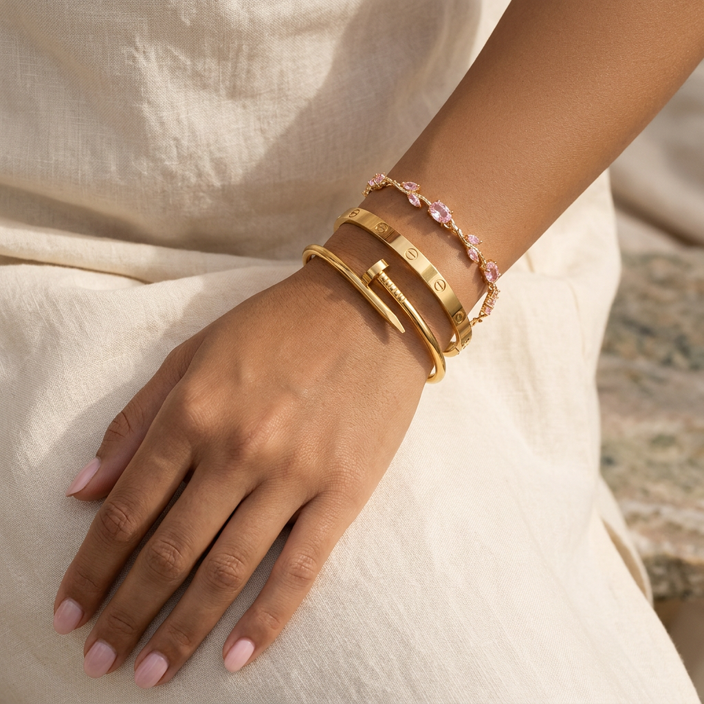 Luxury Gold Plated Bracelet Set for Women