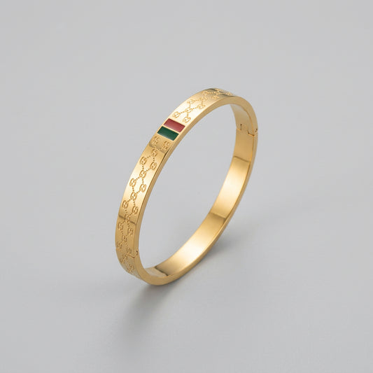 Gucci Inspired Gold Tone Bangle Unisex