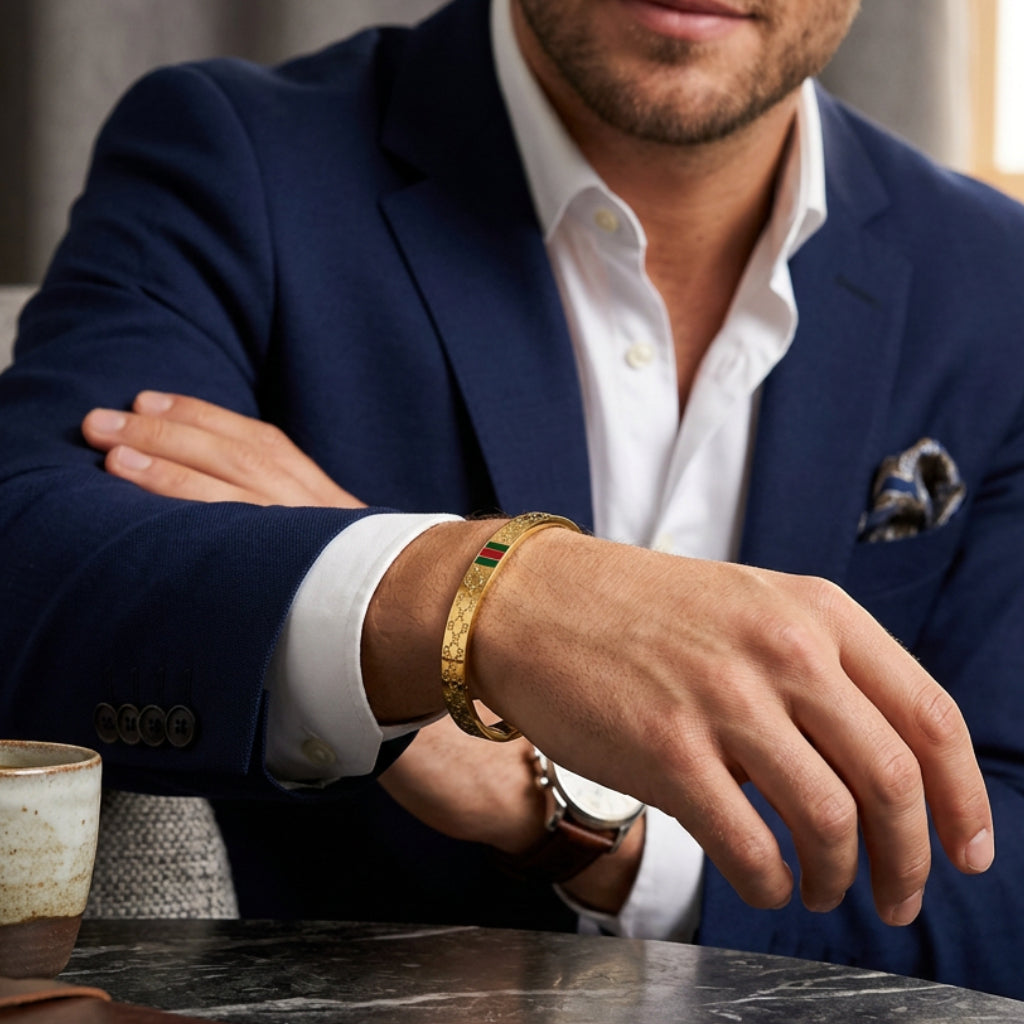 Gucci Inspired Gold Tone Bangle Unisex