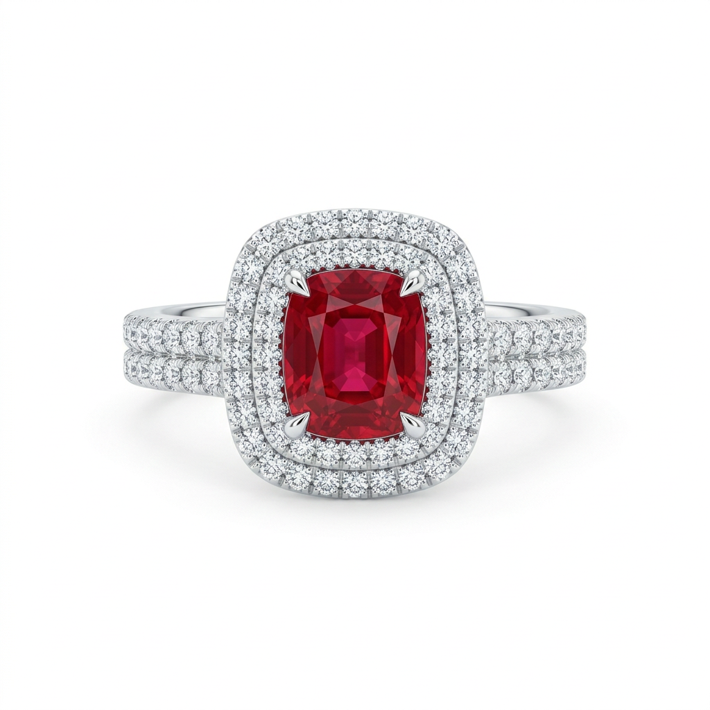 Luxury Pink Crystal Statement Ring for Women