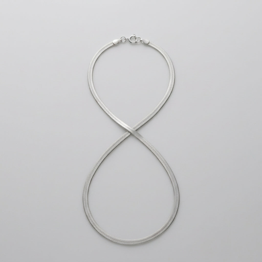 Silver Tone Stainless Steel Snake Chain Necklace for Men